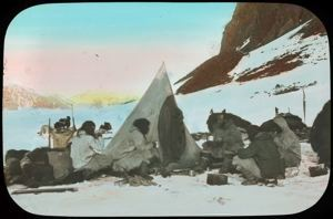 Image of MacMillan's Eskimos [Inughuit] on Cape Thomas Hubbard Trip